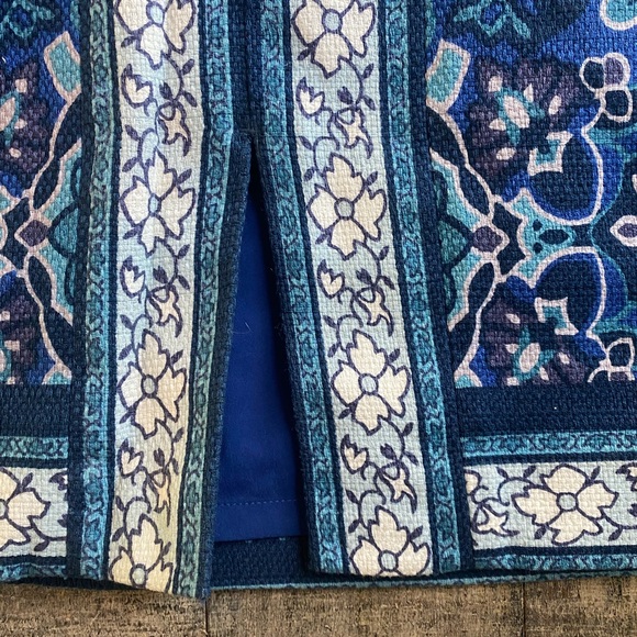 Blue Floral Midi Skirt - Picture 2 of 4